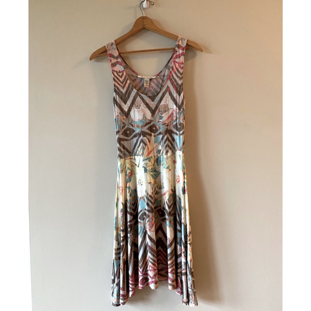 Handkerchief dress with beautiful geometric and floral pattern